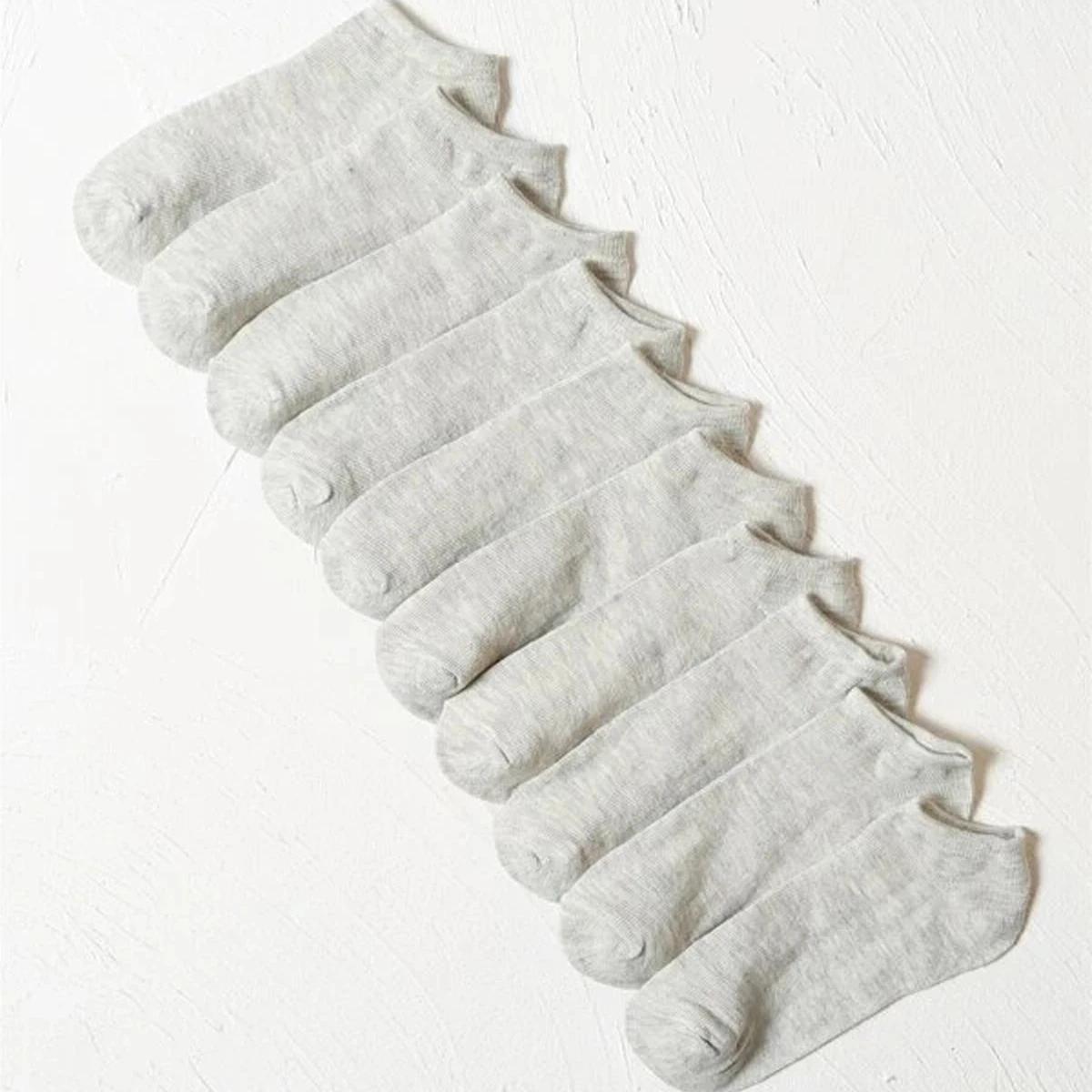 10 pairs of summer pure color cotton socks business c..