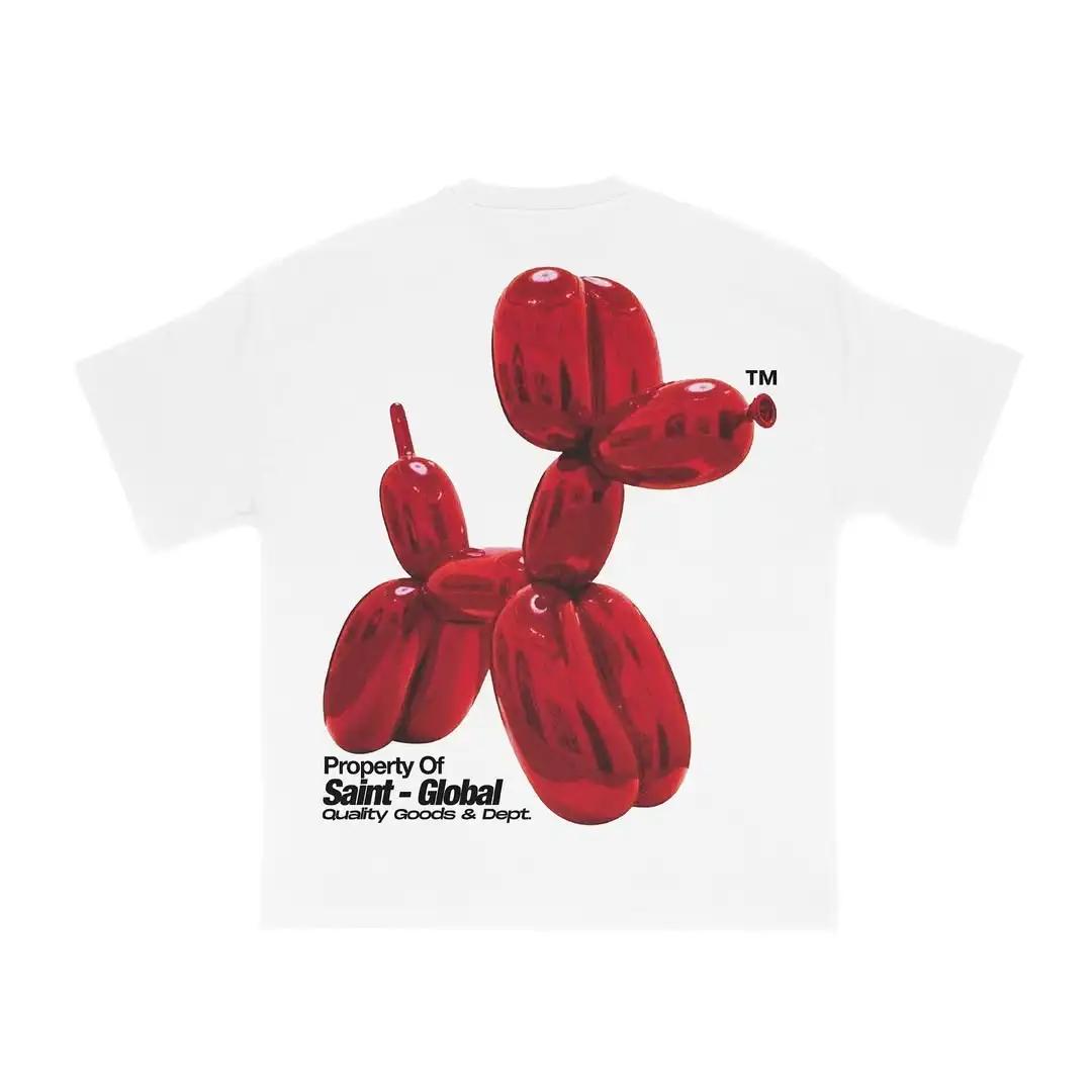 American Harajuku Fashionable Balloon Dog Print T-..