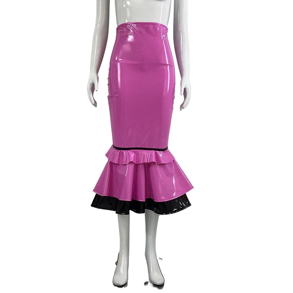 Lolita High Waisted Trumpet Mermaid Skirt Glossy P..