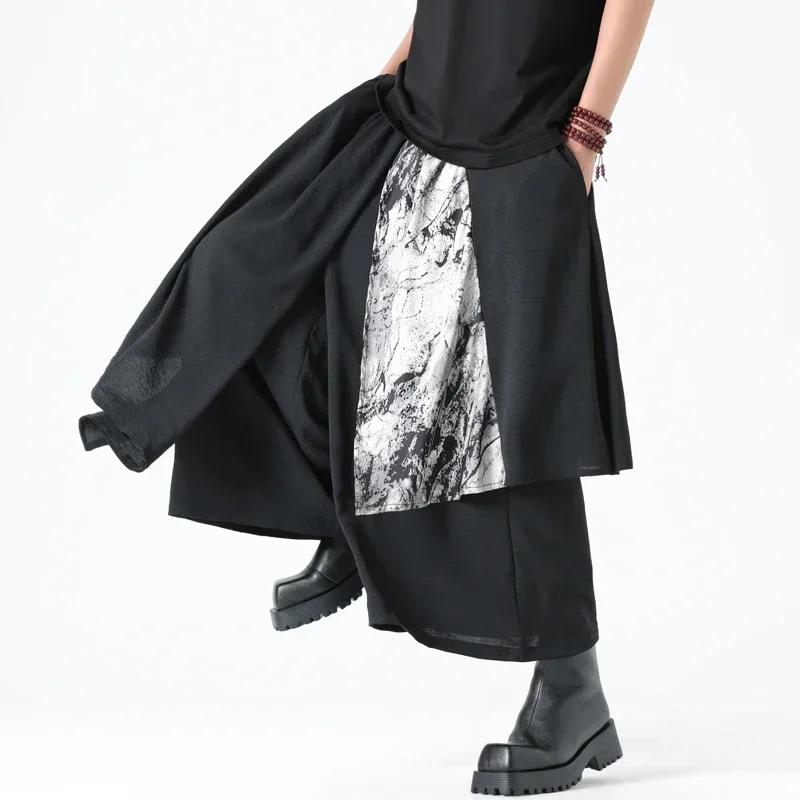 Man Skirt Pants 2025 Korean Style Trousers New Men ..